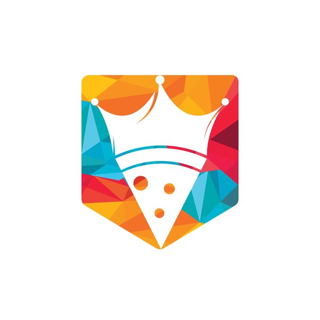 Plantilla de diseño de logotipo de vector de rey de pizza