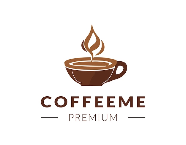 Plantilla de diseño de logotipo de vector de taza de café Logotipo de cafetería premium