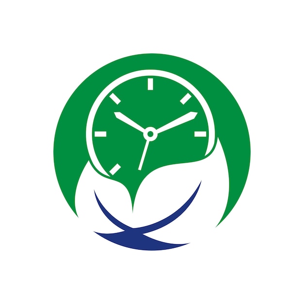 Plantilla de diseño de logotipo de vector de tiempo de naturaleza concepto de logotipo de tiempo de energía y tiempo de dieta