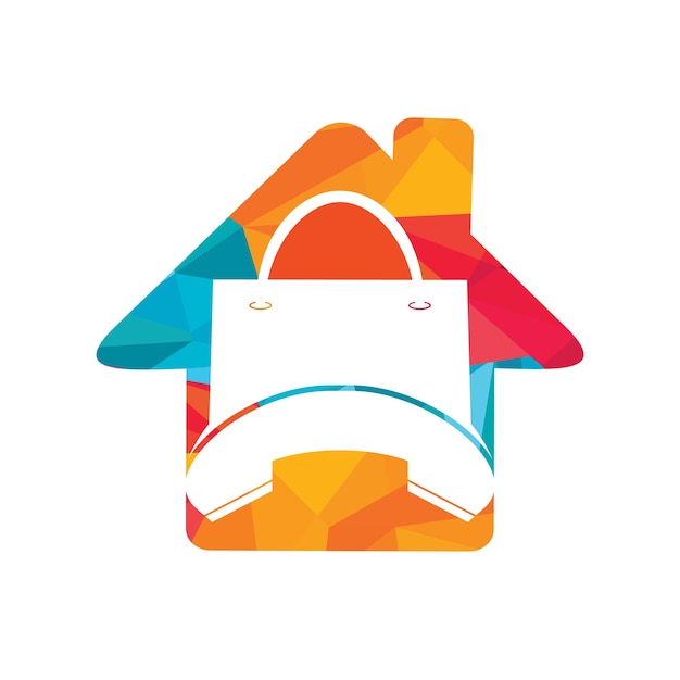 Plantilla de diseño de logotipo de vector de tienda de llamadas