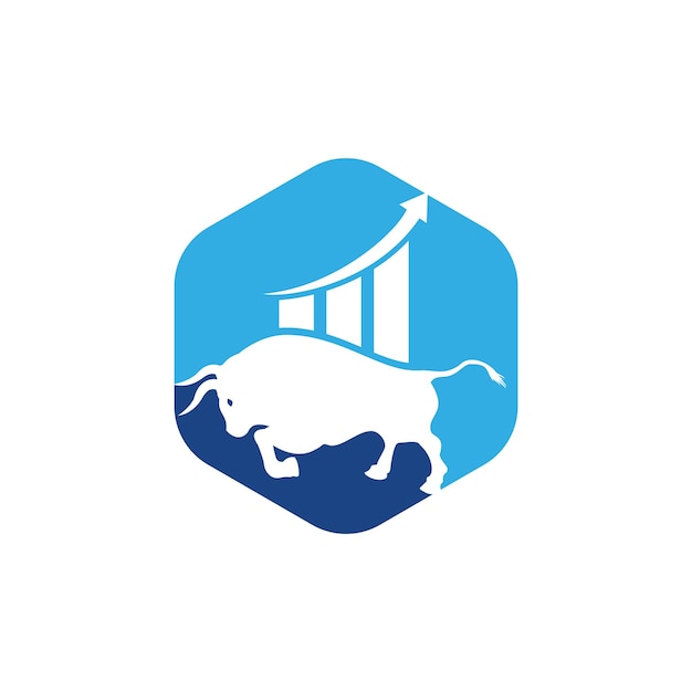 Plantilla de diseño del logotipo del vector de toros financieros