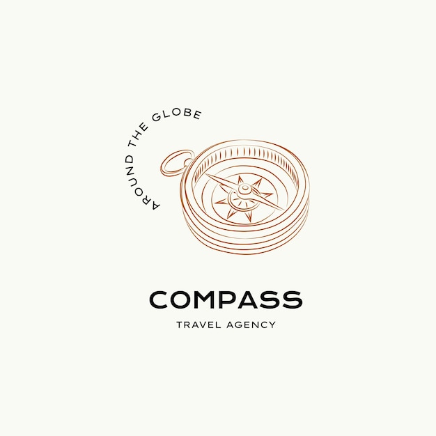 Plantilla de diseño de logotipo de vector de viaje mínimo para fotógrafos de bloggers de viajes de agencias de viajes