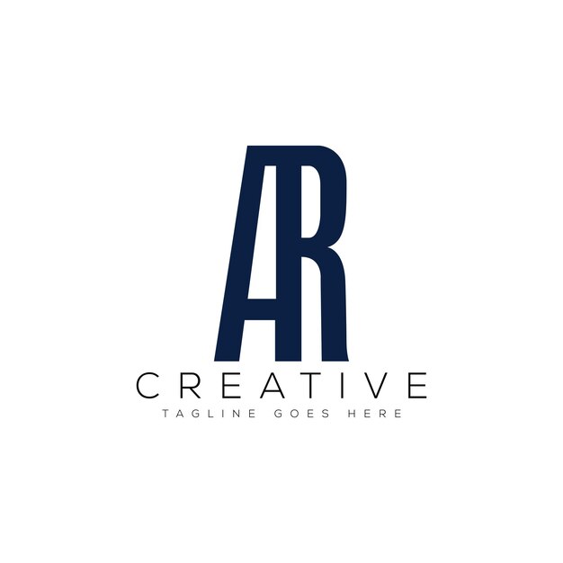 Plantilla de diseño de logotipo vectorial AR inicial de letra abstracta