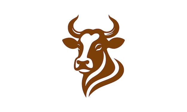 plantilla de diseño del logotipo vectorial de la cabeza de la vaca
