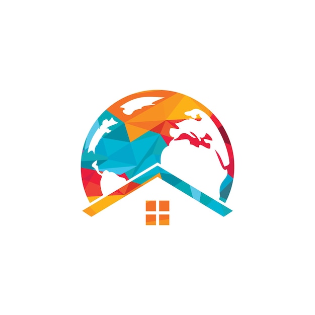 Plantilla de diseño del logotipo vectorial de la casa global