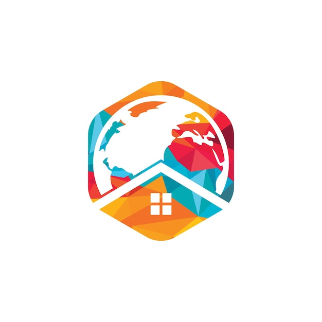 Plantilla de diseño del logotipo vectorial de la casa global