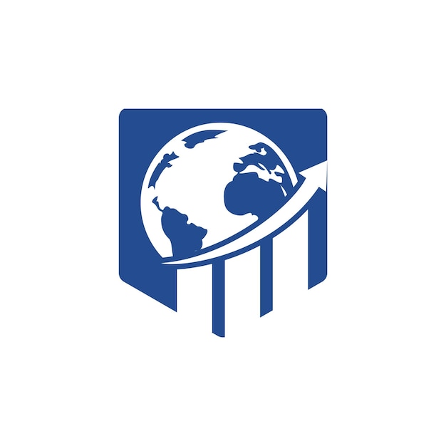 Plantilla de diseño de logotipo vectorial de estadísticas mundiales