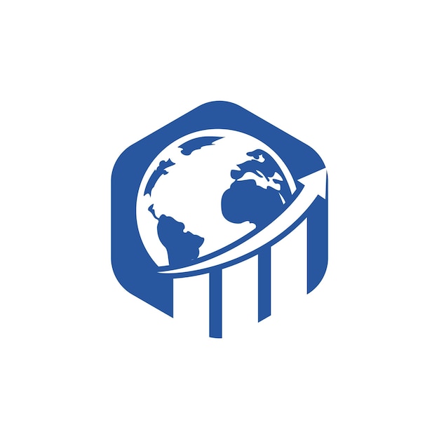 Plantilla de diseño de logotipo vectorial de estadísticas mundiales
