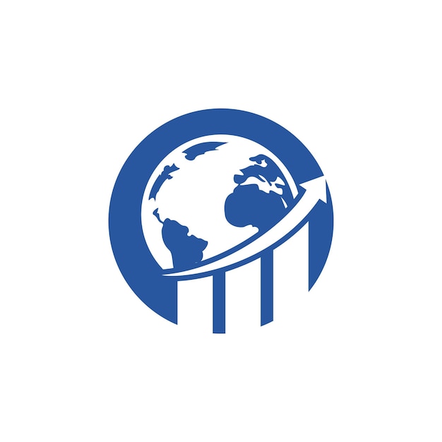 Plantilla de diseño de logotipo vectorial de estadísticas mundiales