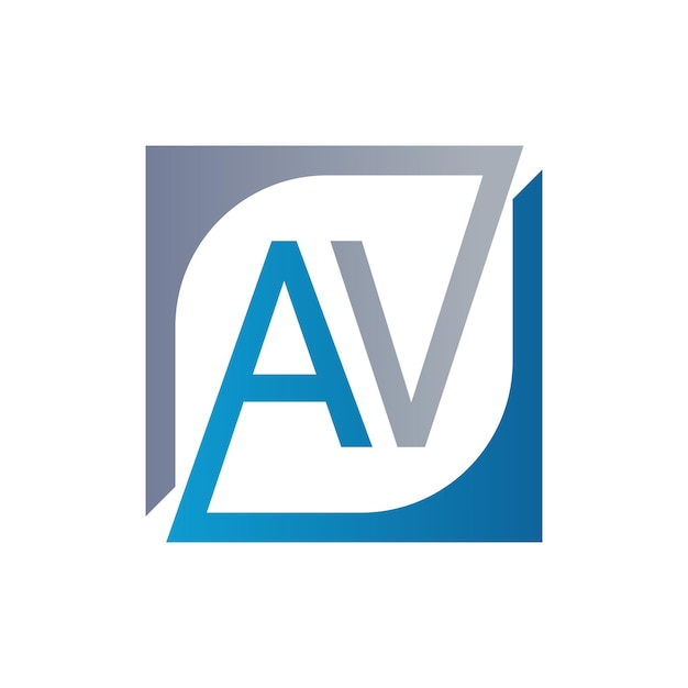 plantilla de diseño de logotipo vectorial con fondo AV cuadrado