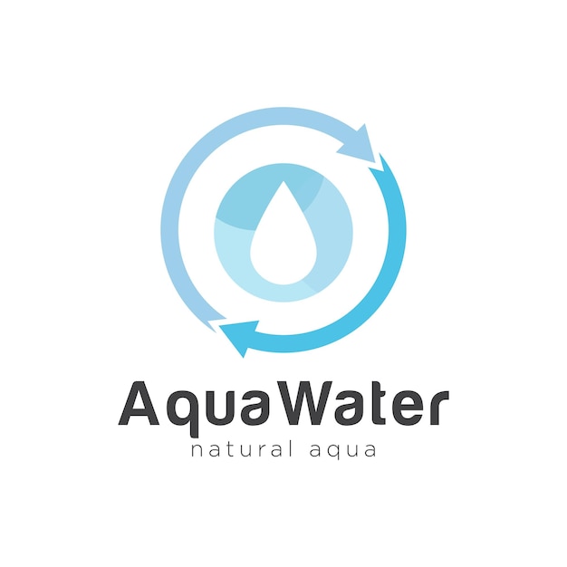 Plantilla de diseño de logotipo vectorial de gota de agua azul abstracta
