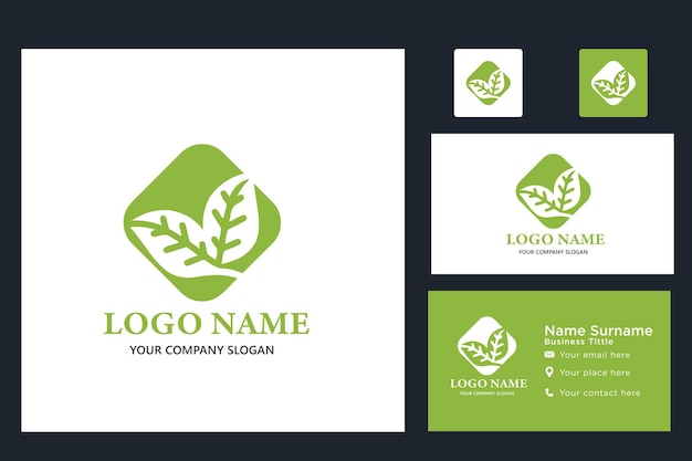 plantilla de diseño de logotipo vectorial de hojas