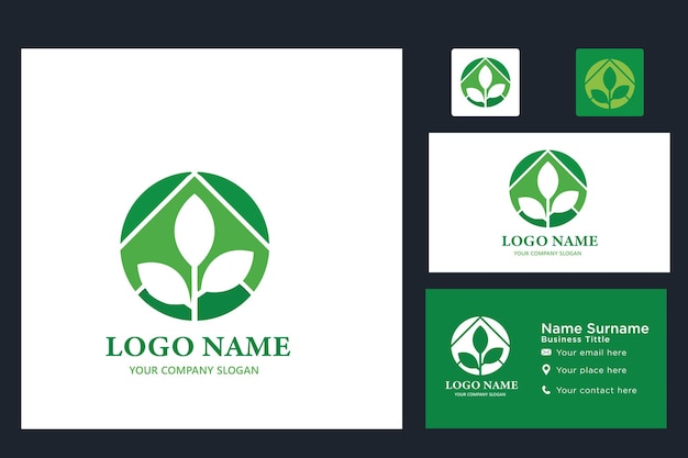 plantilla de diseño de logotipo vectorial de hojas