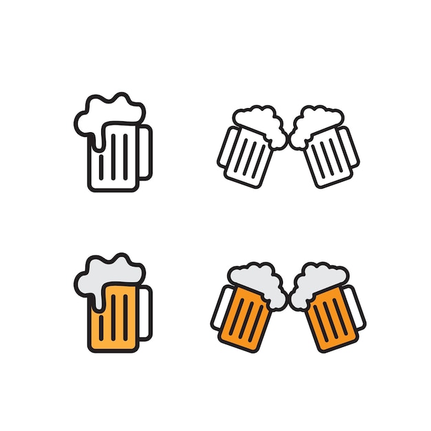 plantilla de diseño de logotipo vectorial de icona de bebida de cerveza