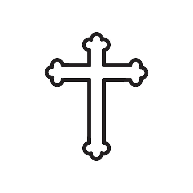 plantilla de diseño de logotipo vectorial de icona de cruz cristiana