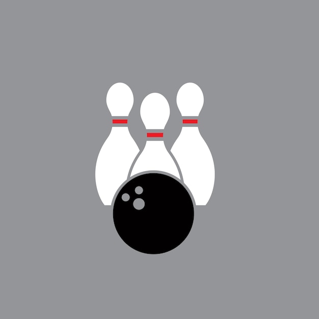 Plantilla de diseño de logotipo vectorial de icono de bolos
