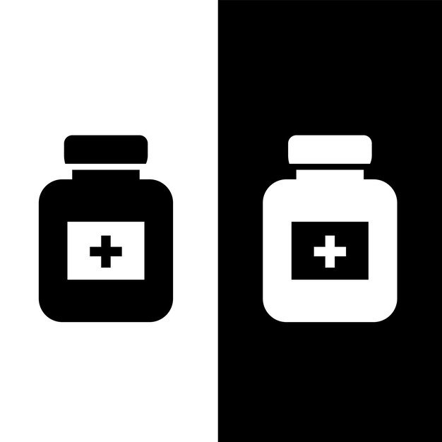 plantilla de diseño del logotipo vectorial del icono de la botella de la píldora