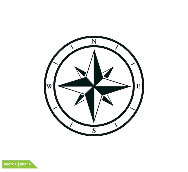 plantilla de diseño de logotipo vectorial del ícono de la brújula