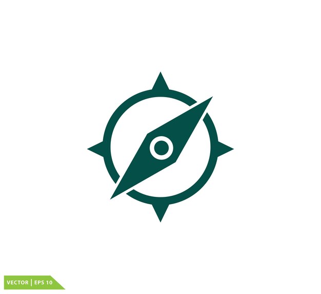 plantilla de diseño de logotipo vectorial del ícono de la brújula