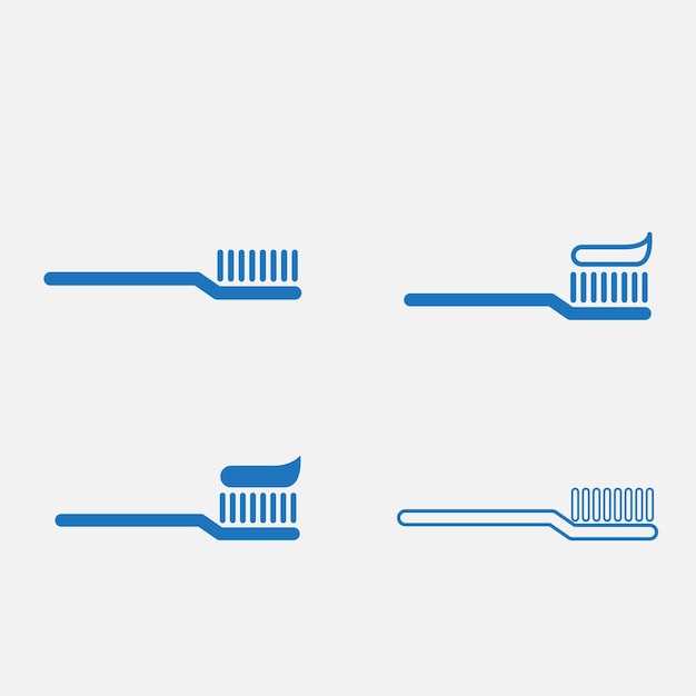plantilla de diseño del logotipo vectorial del icono del cepillo de dientes