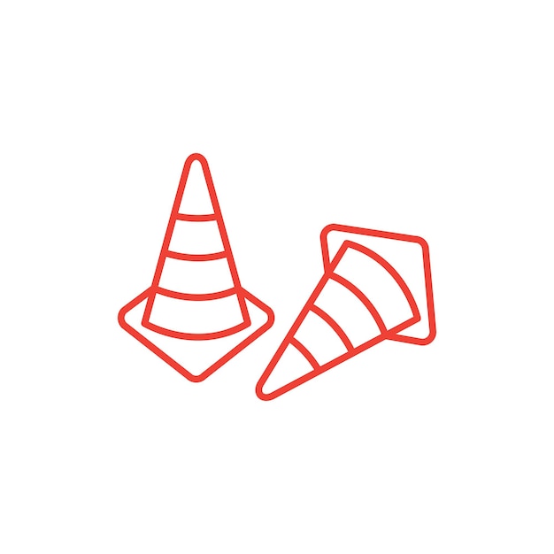 plantilla de diseño del logotipo vectorial del icono del cono de seguridad
