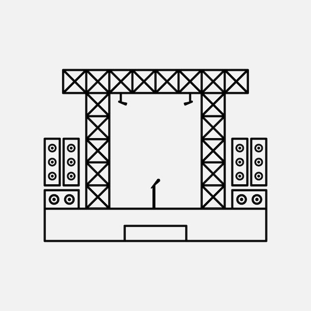 plantilla de diseño de logotipo vectorial de icono de escenario