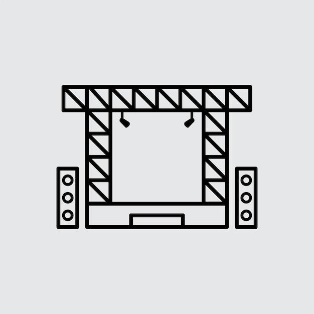 plantilla de diseño de logotipo vectorial de icono de escenario