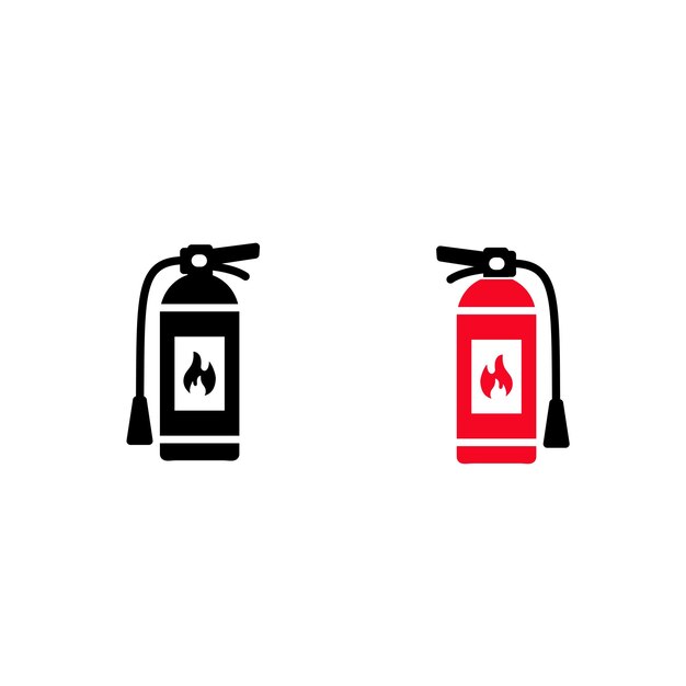 plantilla de diseño del logotipo vectorial del icono del extintor