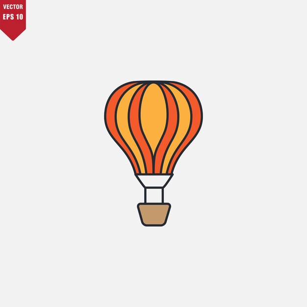 plantilla de diseño del logotipo vectorial del icono del globo de aire caliente