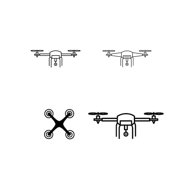 plantilla de diseño de logotipo vectorial de íconos de drones
