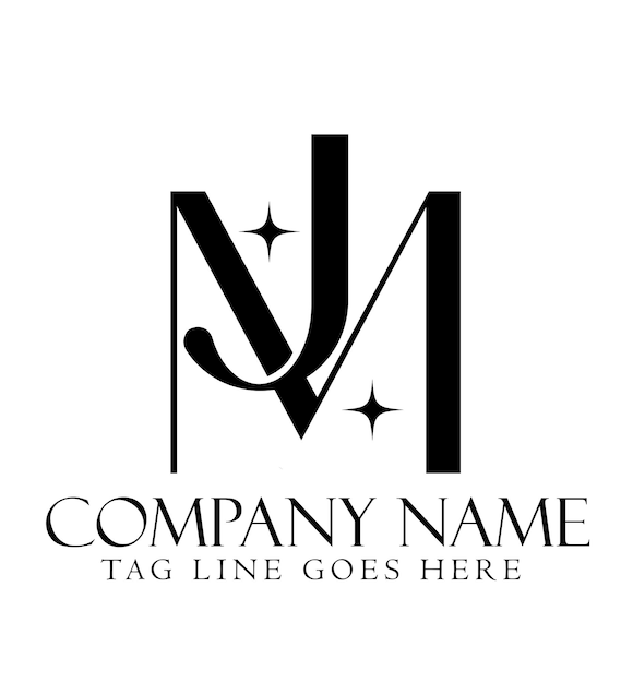 plantilla de diseño de logotipo vectorial de letras JM o MJ para negocios de puesta en marcha