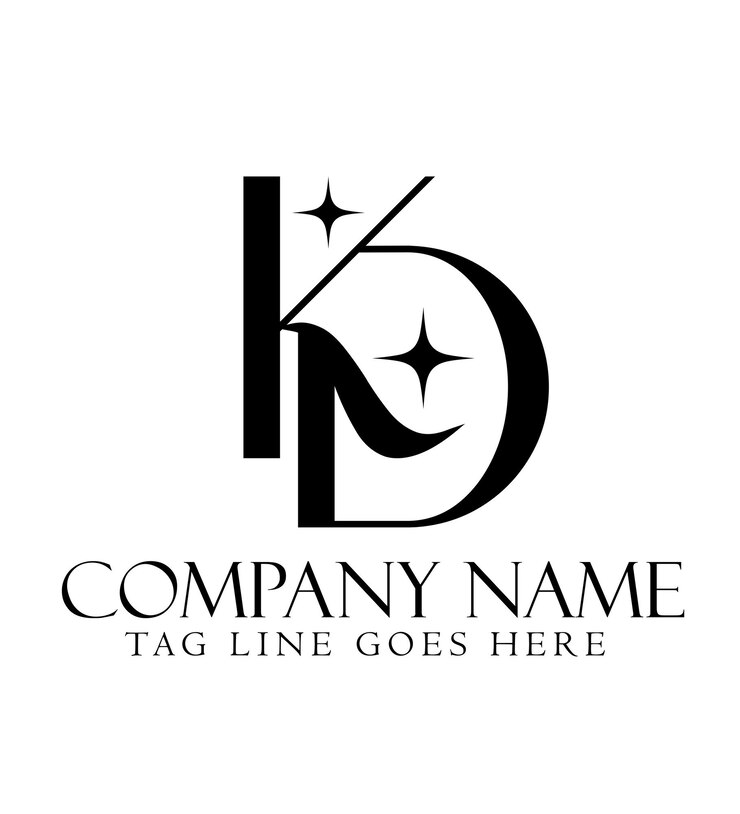 Vector plantilla de diseño de logotipo vectorial de letras kd o dk para negocios de puesta en marcha