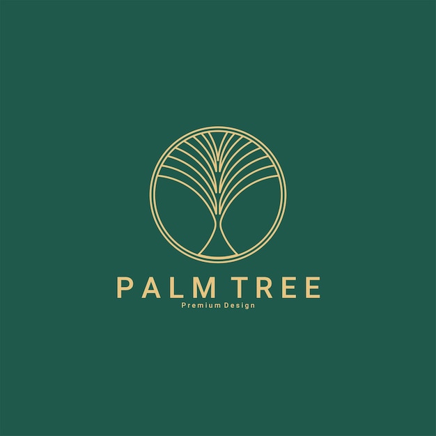 Plantilla de diseño de logotipo vectorial con palmera resumen verano y vacaciones insignia servicio de viajes de vacaciones spa tropical y estudio de belleza