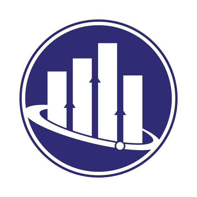 Plantilla de diseño de logotipo vectorial Planet Stats Concepto de diseño de logotipo de finanzas mundiales Logotipo de estadísticas mundiales