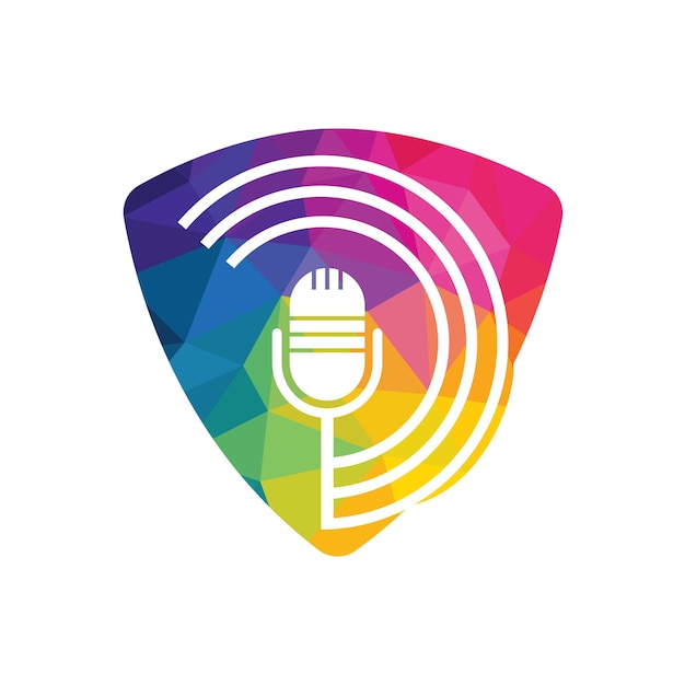 Plantilla de diseño de logotipo vectorial de podcast