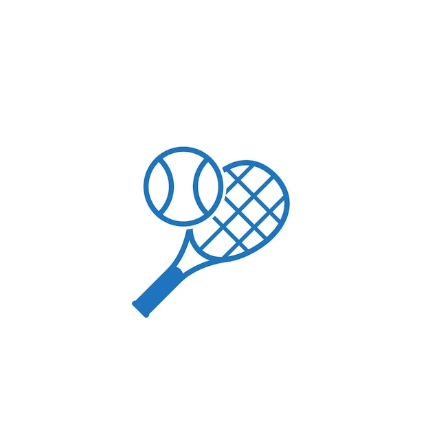 plantilla de diseño del logotipo vectorial de la raqueta de tenis y la pelota