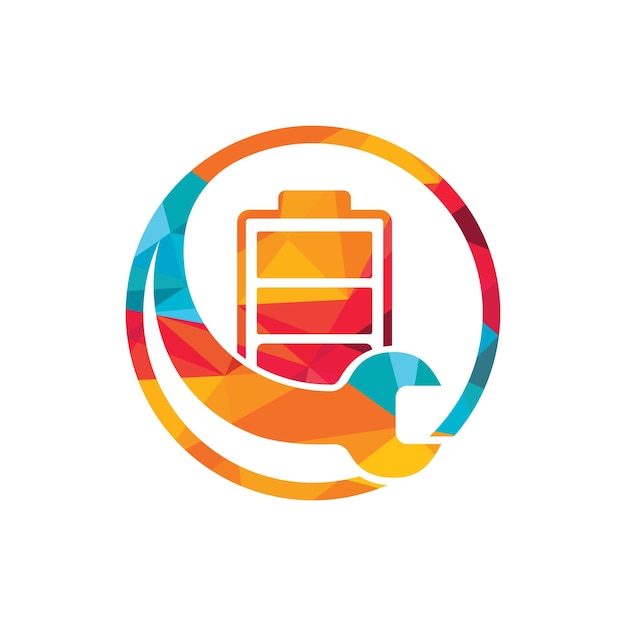 Plantilla de diseño de logotipo vectorial de servicio de batería