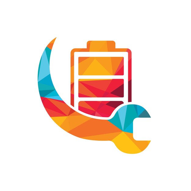 Plantilla de diseño de logotipo vectorial de servicio de batería