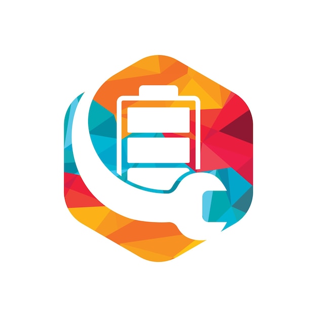 Plantilla de diseño de logotipo vectorial de servicio de batería