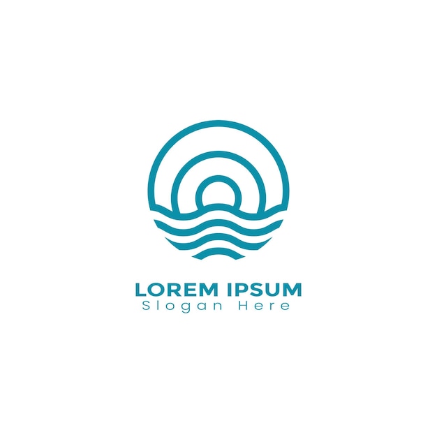 plantilla de diseño de logotipo vectorial signo del sol y el mar
