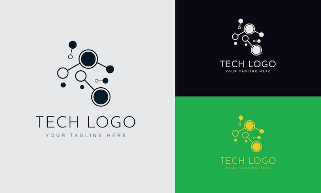 Plantilla de diseño de logotipo vectorial signo tecnológico