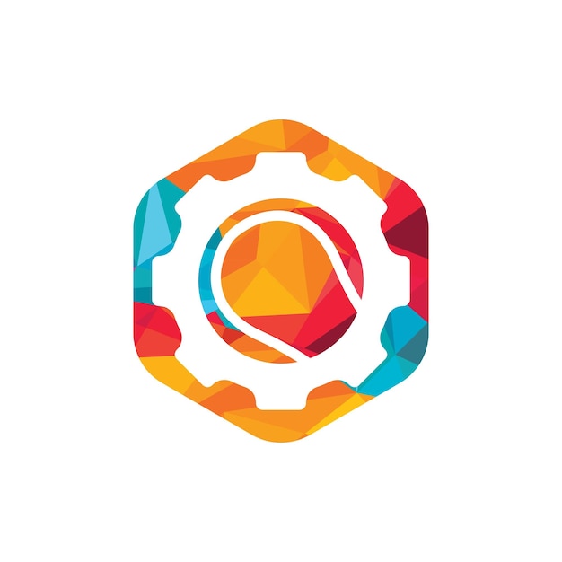 Plantilla de diseño de logotipo vectorial de tenis Gear