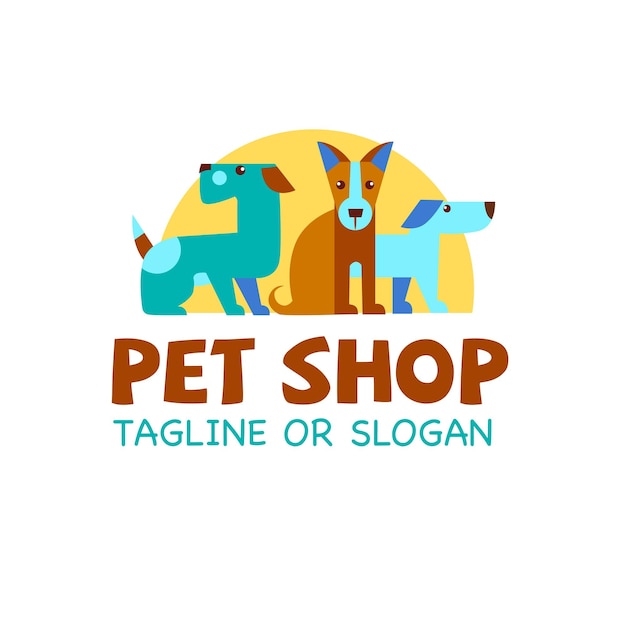 Plantilla de diseño de logotipo vectorial para tiendas de mascotas, clínicas veterinarias y refugios para animales