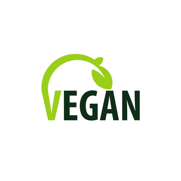 Vector plantilla de diseño de logotipo vegano