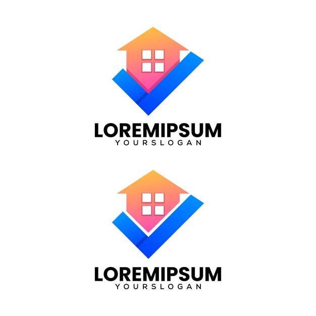 Plantilla de diseño de logotipo de verificación de inicio