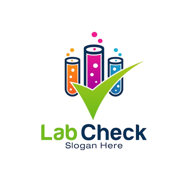 Plantilla de diseño de logotipo de verificación de laboratorio