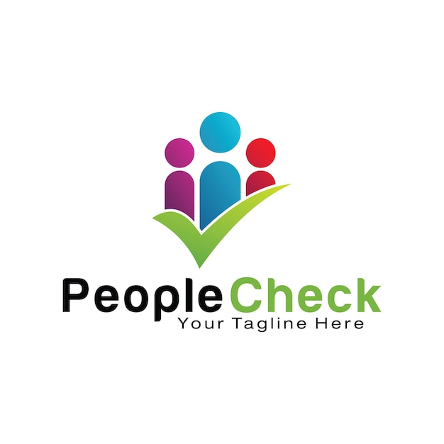 Plantilla de diseño de logotipo de verificación de personas