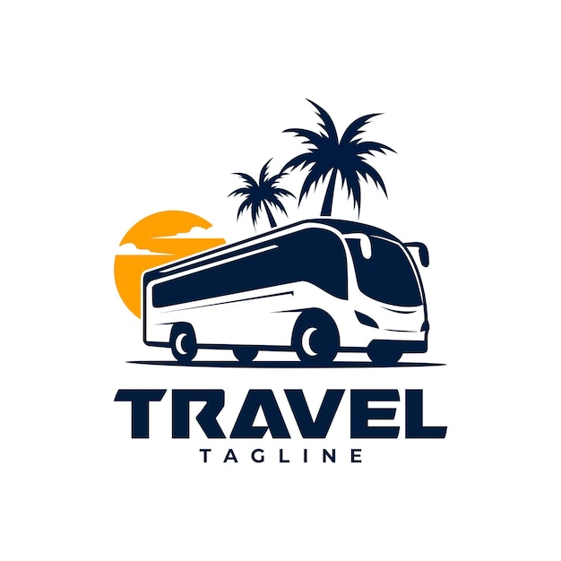 plantilla de diseño de logotipo de viaje en autobús