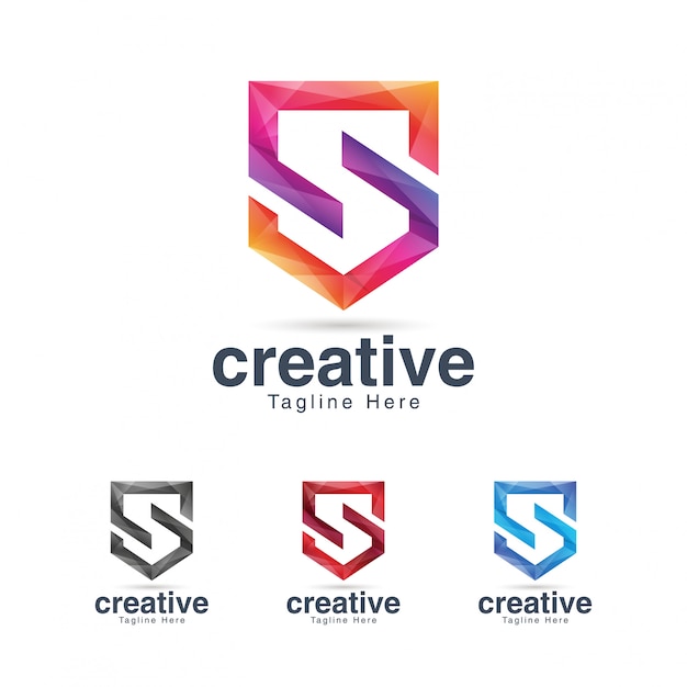 Plantilla de diseño de logotipo vibrante letra creativa S