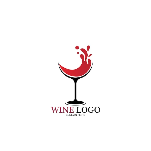 Vector plantilla de diseño de logotipo de vino.ilustración de vector de icono-vector